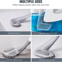 Toilet Brush- Wall-Mounted Long-Handled Golf Head Toilet Brush with Hook(Pack of 2)