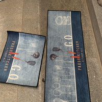 Rubber Floor Mat with Runner Geometric Pattern