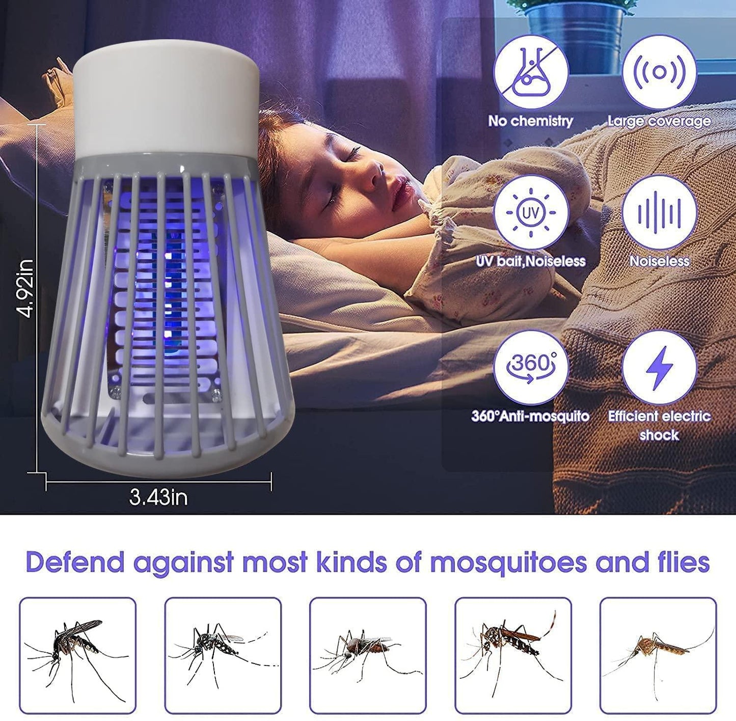 Electric shock mosquito killer racket